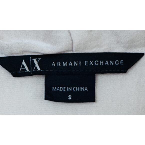 A/X Armani Exchange Ivory Wrap Ruffle Blouse Sz S Elegant Old Money - Picture 2 of 5